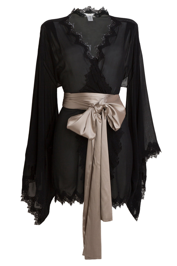 Black silk Kimono by Lucile workingirls lingerie