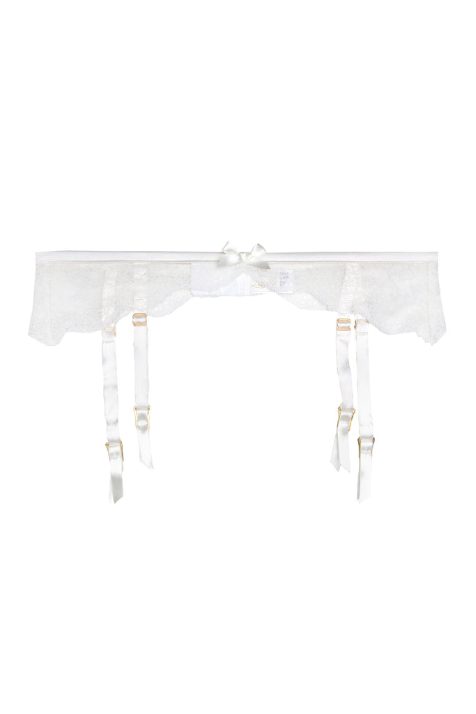 Ivory lace suspender belt by Lucile workingirls lingerie