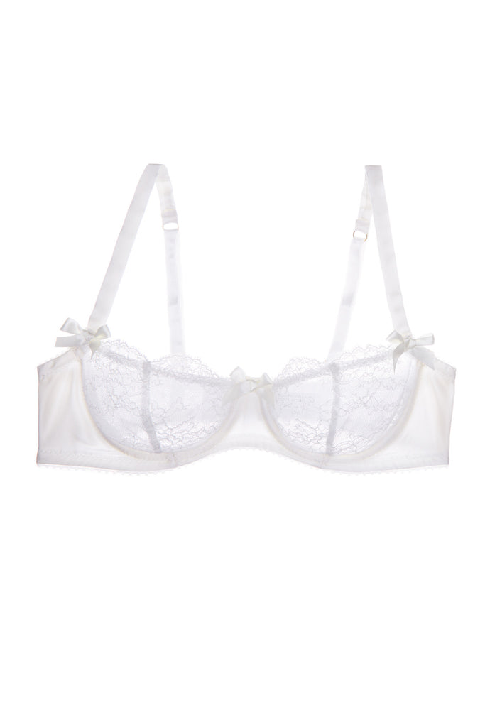 Ivory silk and lace Balcony bra by Lucile workingirls lingerie