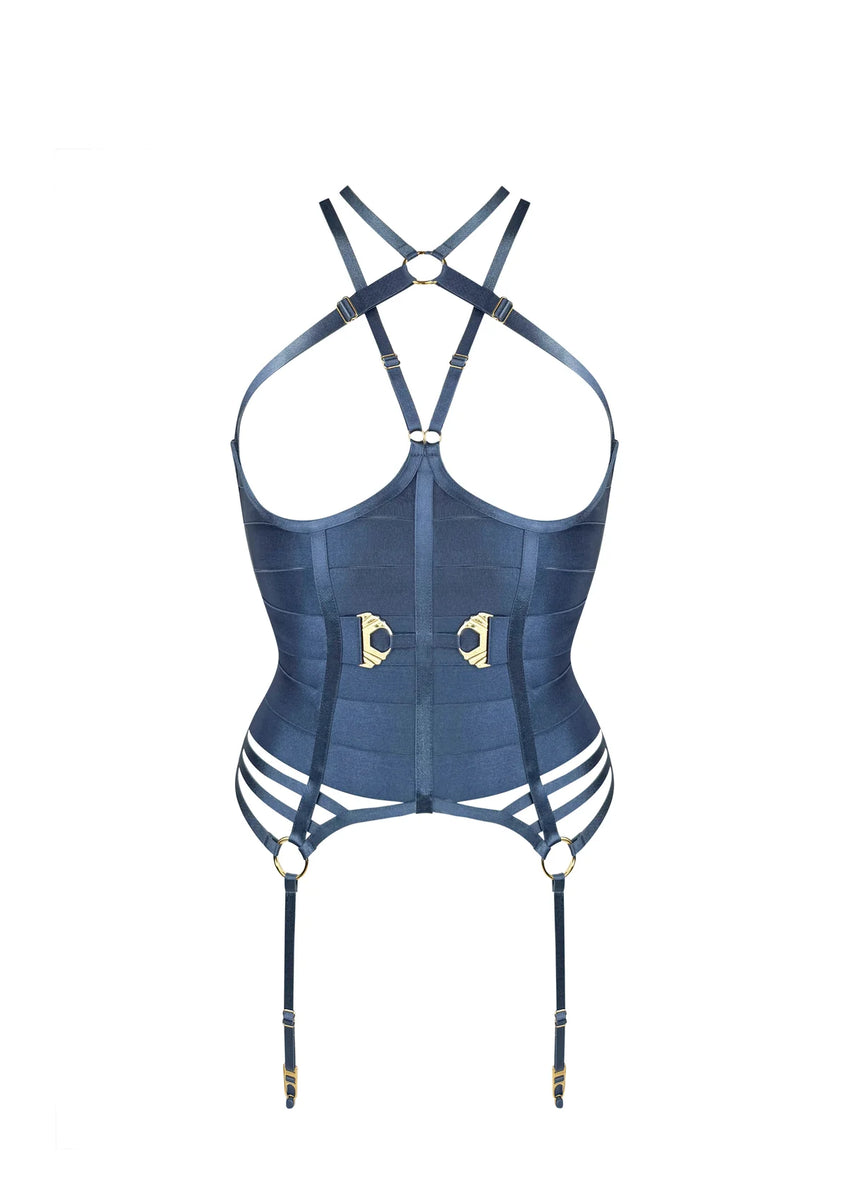 Melusina Ouvert Wired Basque in Denim – Workingirls Lingerie