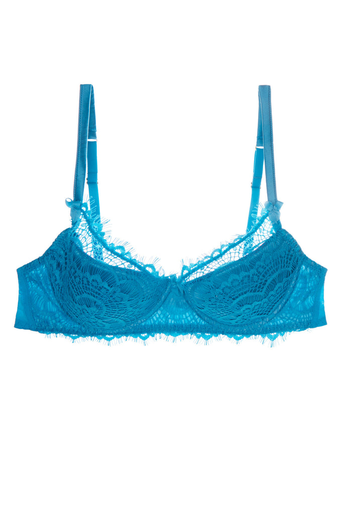 Mimi Holliday Gooseberry Blue silk and lace balcony bra workingirls lingerie