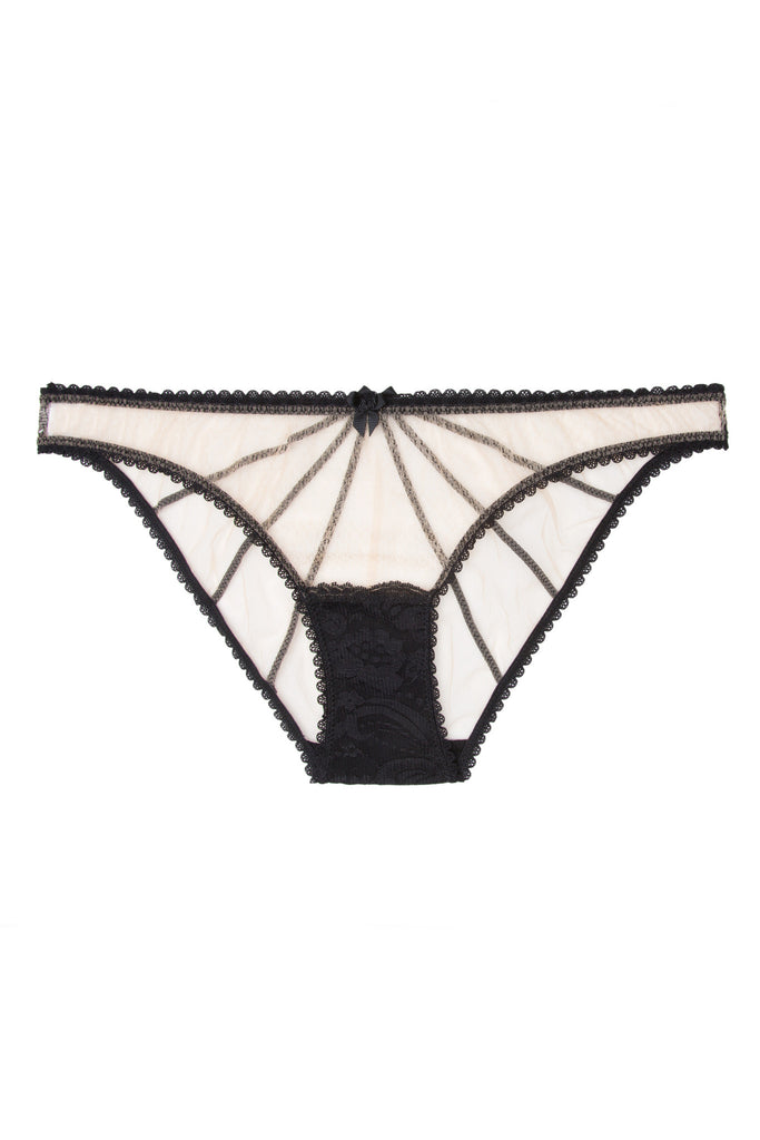 Nude Star knicker by Mimi Holliday black lace workingirls lingerie