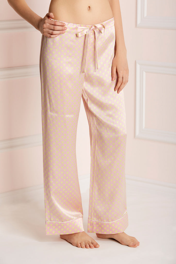 Lila Rosie pyjama by Olivia Von Halle pink silk satin workingirls lingerie