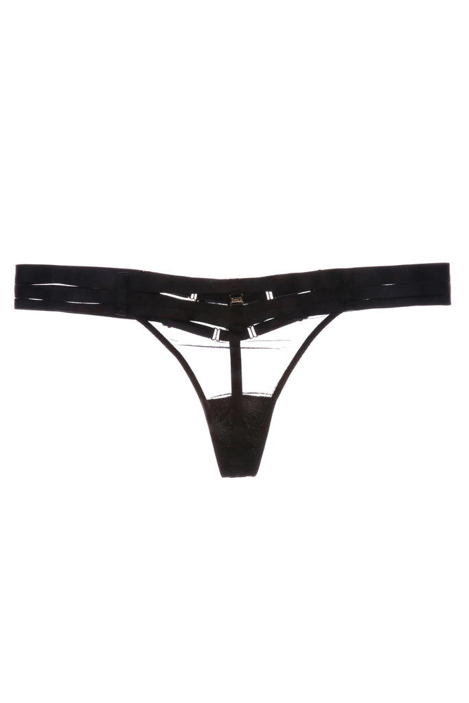 Bordelle Art Deco Multi-Strap Black Thong