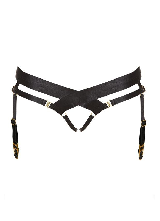 Bondage Harness Brief Black