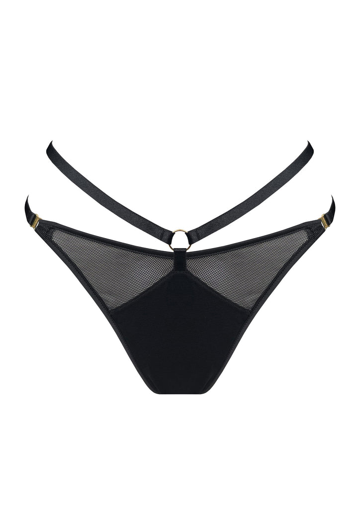 Bordelle Ula Strap Thong Black