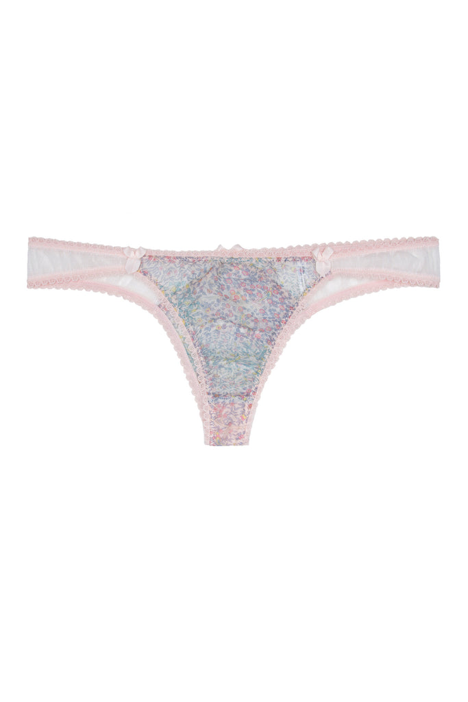Mimi Holliday Blue Liberty pink silk thong workingirls lingerie