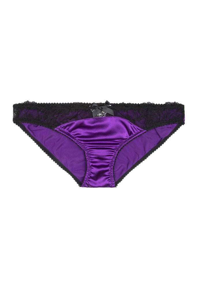 Love While You May silk satin purple knicker by Lucile workingirls lingerie