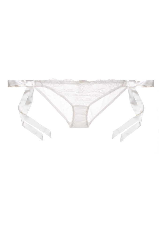 Ivory tie side knicker by Lucile bridal workingirls lingerie