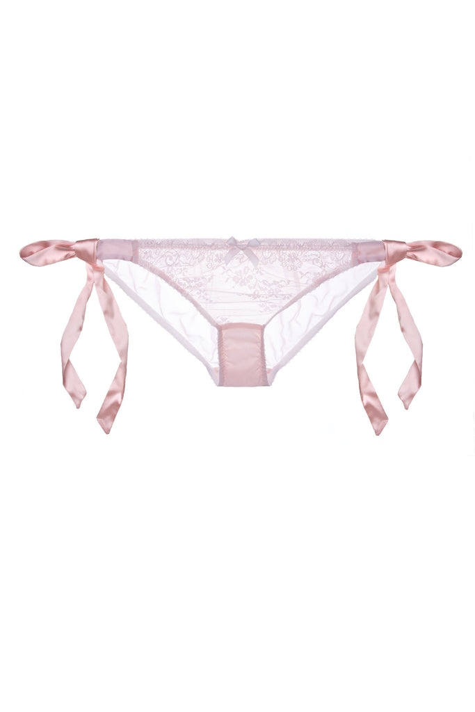 Silk and Lace Tea Rose tie side knicker by Lucile workingirls lingerie