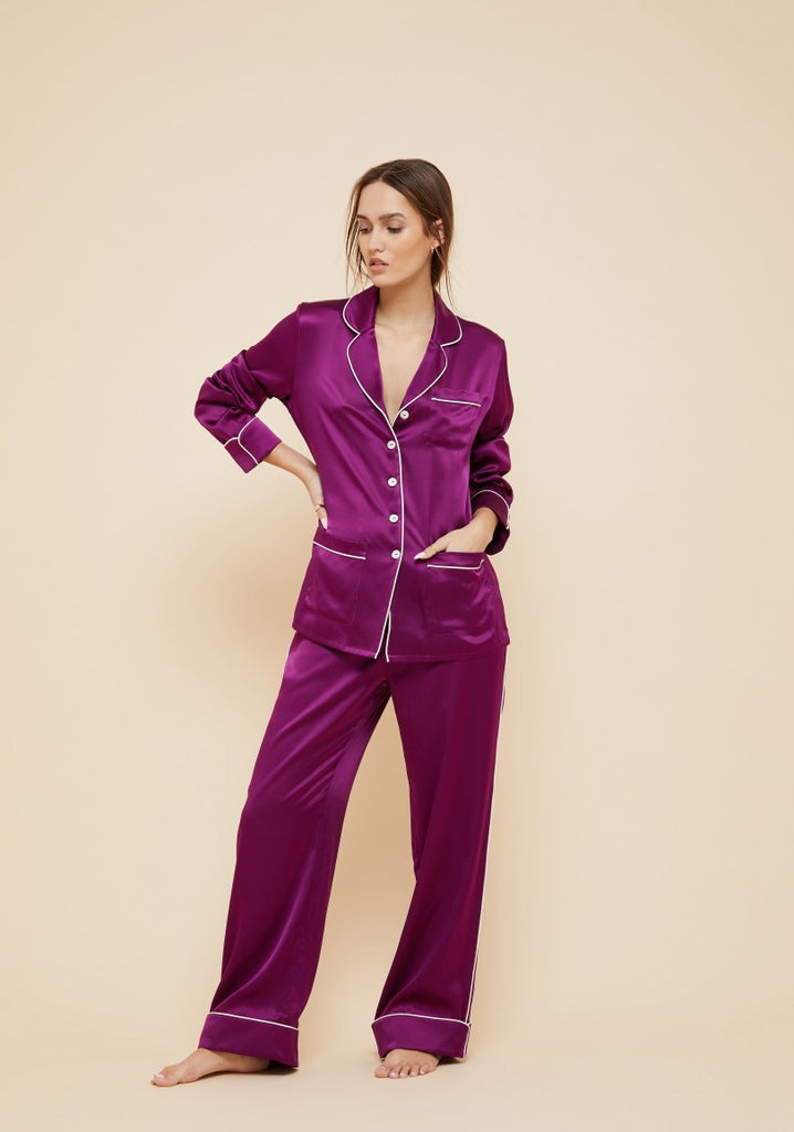 Olivia Von Halle Coco Mulberry Pyjama