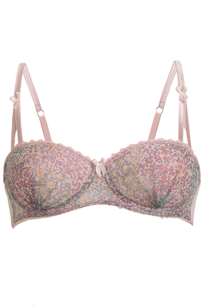 Mimi Holliday Blue Liberty pink silk bra workingirls lingerie