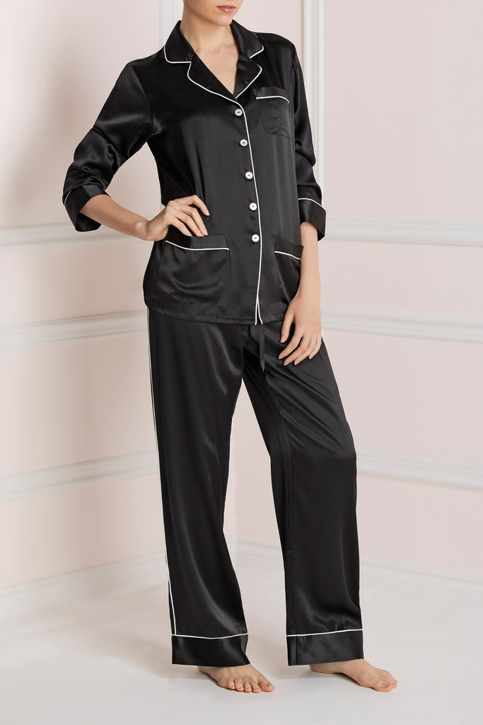 Olivia Von Halle Coco Jet Black Pyjama