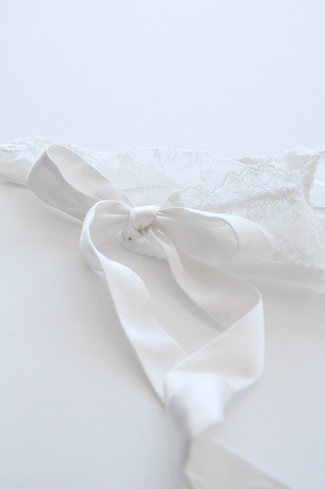 Ivory tie side knicker by Lucile bridal workingirls lingerie